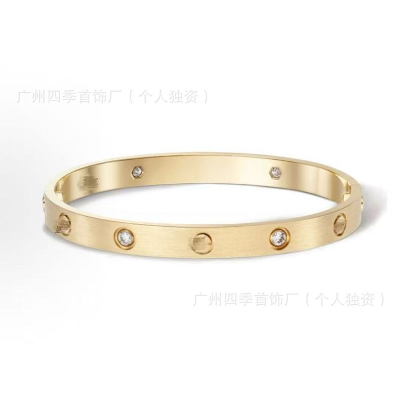 高版卡家经典LOVE满天星手镯CNC男女手环玫瑰金厚镀18K金满钻V金|undefined