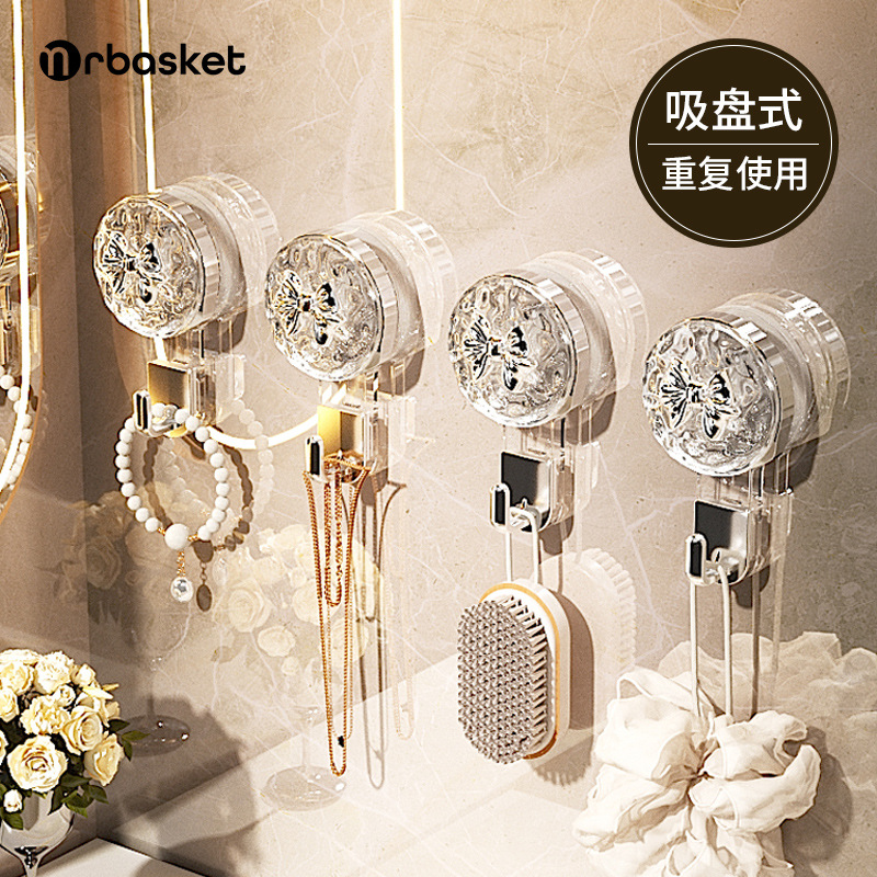 Ventosa fuerte gancho ponche-puerta de baño sin costuras adhesivo Adhesivo de pared vacío Toalla de baño colgando ropa gancho pegajoso