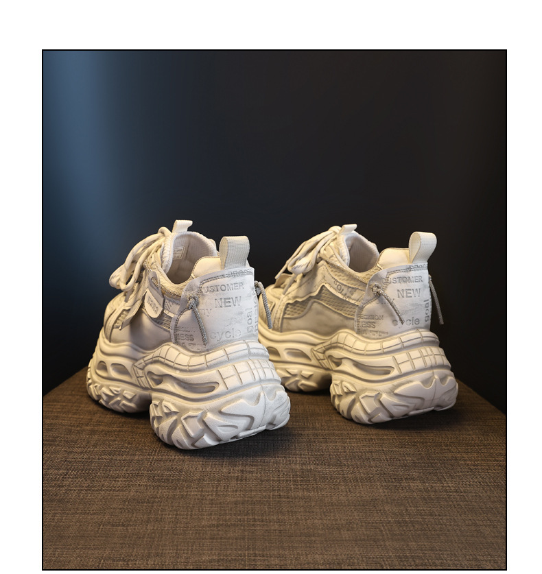 Giày sneaker nữ đế dày tăng chiều cao 9 cm phong cách dad sneaker — Tro thô chi tiết 20