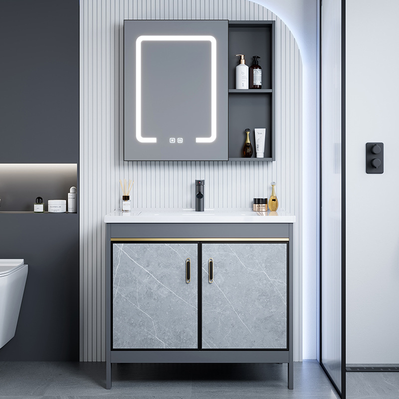 Comercio exterior tipo piso espacio de aluminio gabinete de baño combinación de inodoro lavabo hotel transfronterizo lavabo cerámica integrada