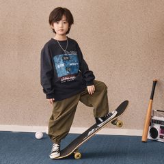 2025湖州织里童装秋季新款儿童字母印花打底衫中大男童长袖棉T恤