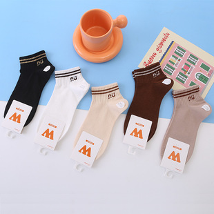 2025 Spring New Women's Socks Korean Creative Letter Boat Socks Regular Sports Socks Low-Cut Short Socks