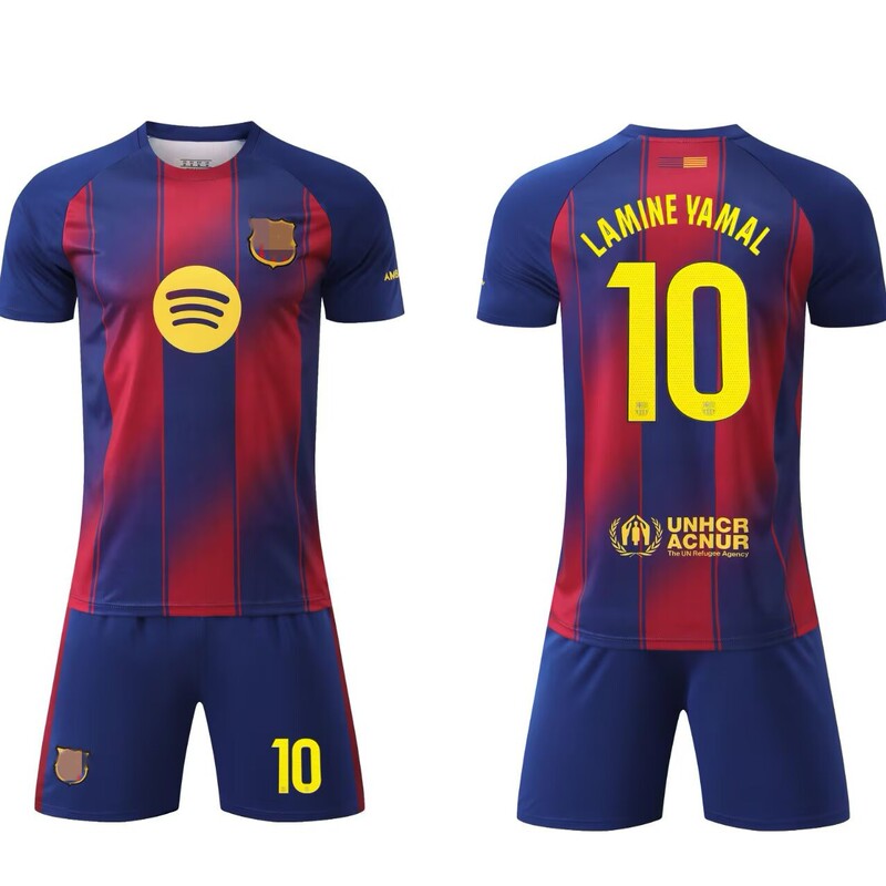 25-26 Barcelona S Home No. 10 Yamal Football Uniform Kidsren's Jersey Kidsren's Clothing Adult Size 14-3XL