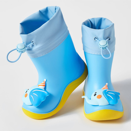 鲍雨3D新款儿童雨鞋防水防滑学生女童雨靴男宝宝中筒防水束口雨鞋