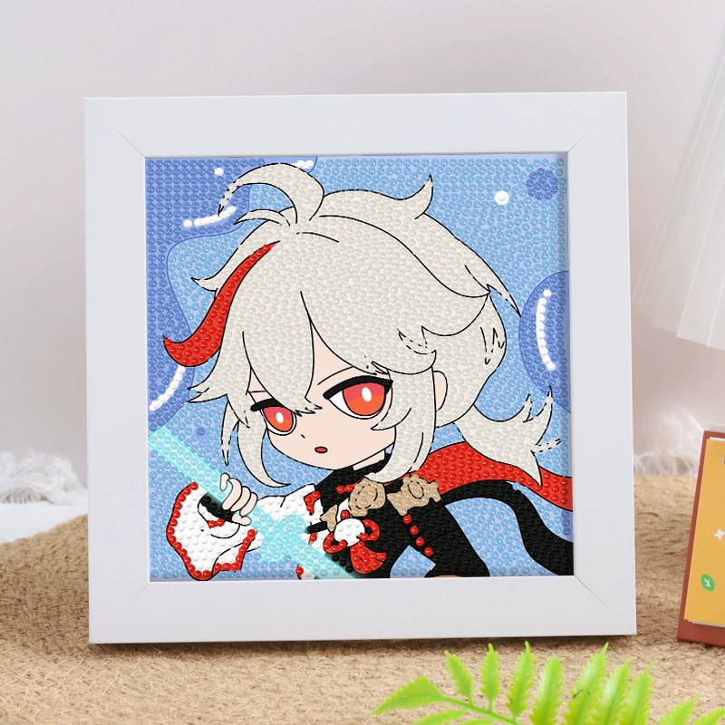 Даймонд-пейнтинг (Sanrio) Kuromi и смешанные мультфильмы, 17×17 см, полный страз DIY набор, детское рукоделие