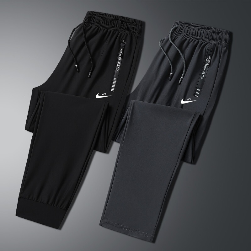 Cross-Border Ice Silk Pants Summer New Men's Casual Pants Trendy Brand Thin Quick-Dry Sports Large Size Straight Pants Men's Clothing Cross-Border Ice Silk Pants Summer New Men's Casual Pants Trendy Brand Thin Quick-Dry Sports Large Size Straight Pants Men's Clothing