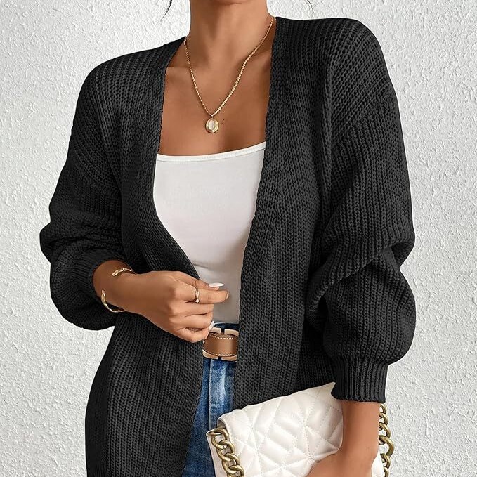 European and American Cross-Border Amazon Autumn Women's Front Placket Long-Sleeved Sweater Oversized Casual Thick Knitted Cardigan Loose Outer European and American Cross-Border Amazon Autumn Women's Front Placket Long-Sleeved Sweater Oversized Casual Thick Knitted Cardigan Loose Outer