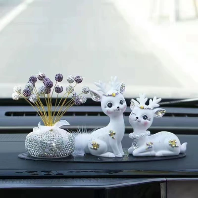 Suitable for Women, Car ornaments - white-diamond-encrusted-small-fairy-deer-purple-and-white-diamond-encrusted-babys-breath-star-small-leopard-pad-glue-10