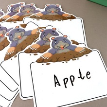 打地鼠游戏识字卡片空白可擦写英语启蒙玩具儿童早教课堂教具