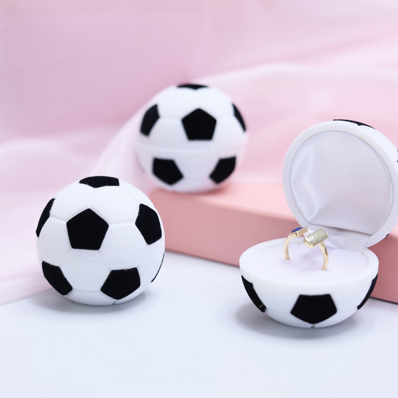64g Weight Jewelry Boxes Classification 1 Piece Quantity Holiday, Daily Occasion Flocking Plastic Embryo Material Football Pattern Casual, Simple Style Style Casual Simple Style Football Flocking Plastic Embryo Jewelry Boxes 2