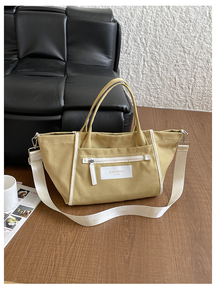 Bolso de lona de gran capacidad para mujeres 2026 nuevo tipo de mochila de hombro simple y casual para la clase de la bolsa de viaje