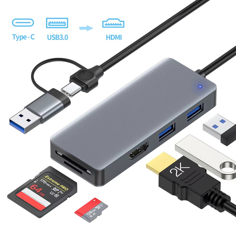 USB Type C Docking Station Usb3.0 to HDMI Video Converter Suitable for Windows Osx Android