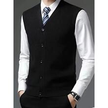 A 34794 Collars Single-breasted Wool Vest �o�I���ſ�ë