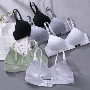 Underwear Girl Student Cotton No Steel Ring Girl Amusement Park Thin Bra Simple Gather-up Comfortable Small Bra