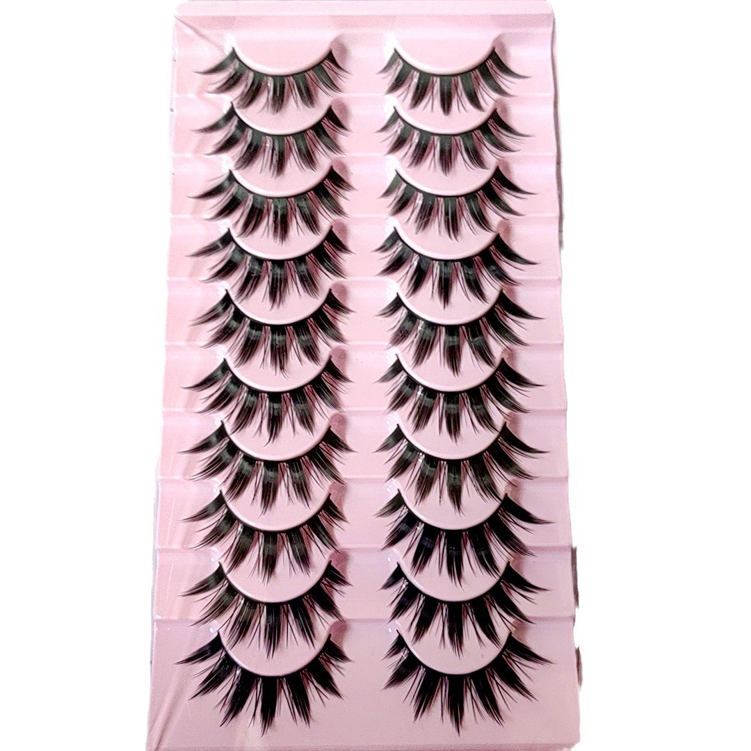 Pequeño diablo, pestañas falsas japonesas, doble párpado grueso, cómic de hadas de Barbie, ojos híbridos, pestañas cos