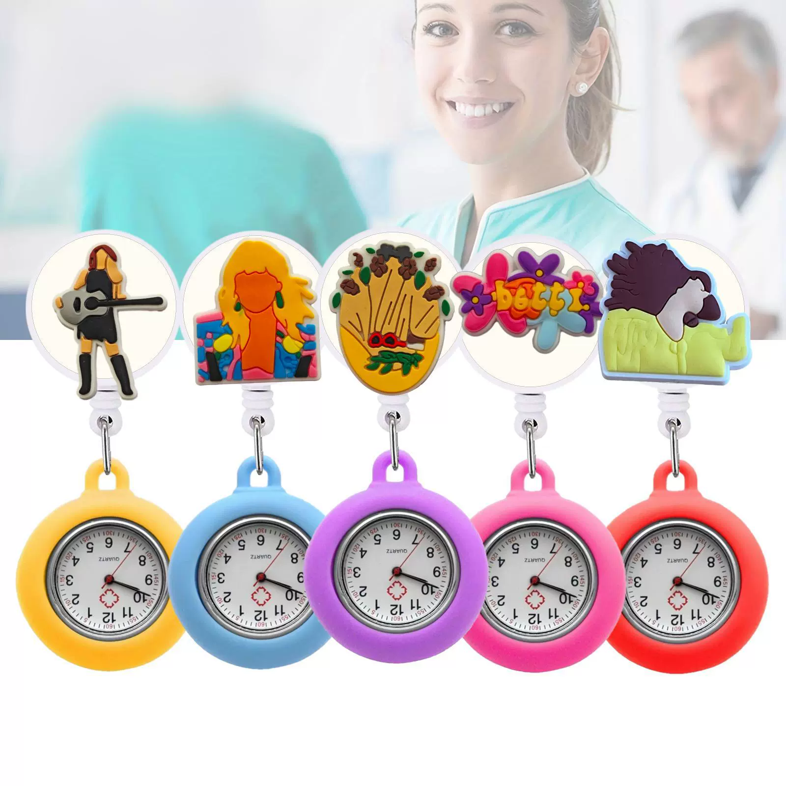 Амазонка певица серия настенных часов AliExpress Медицинские карманные часы мультфильм милый силиконовый телескопический