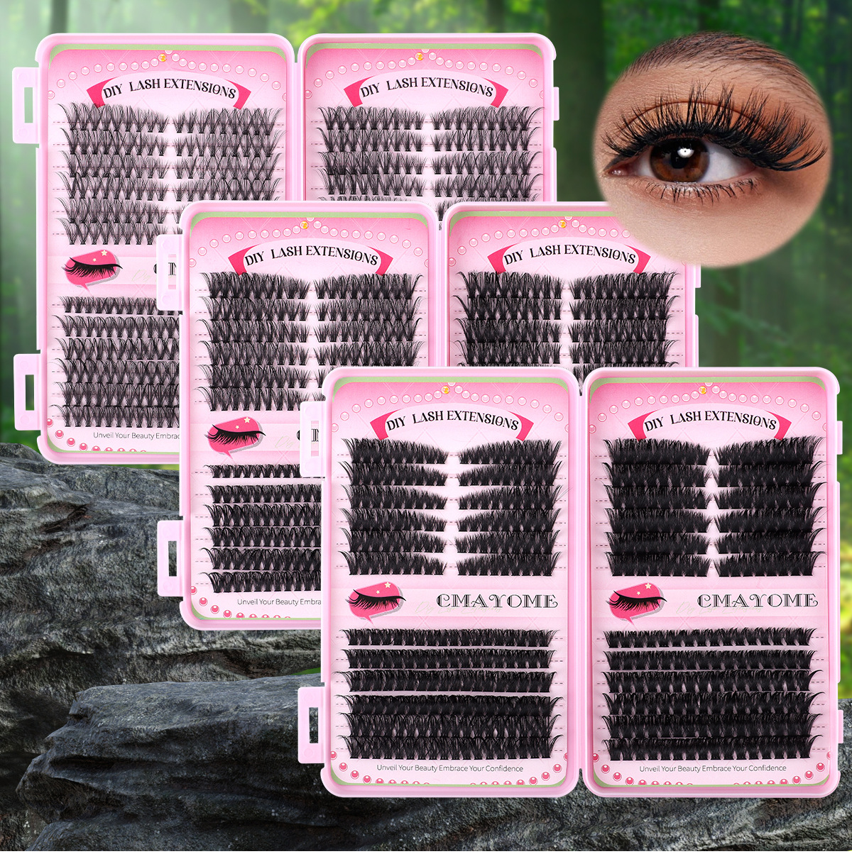 Natural Cluster Eyelashes Diy Segmental Faux Eyelash Extensions_voghion.com