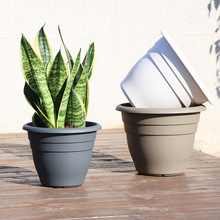 工厂直供霍伦花盆 圆形简约树脂多肉种植阳台桌面霍伦花盆 批发