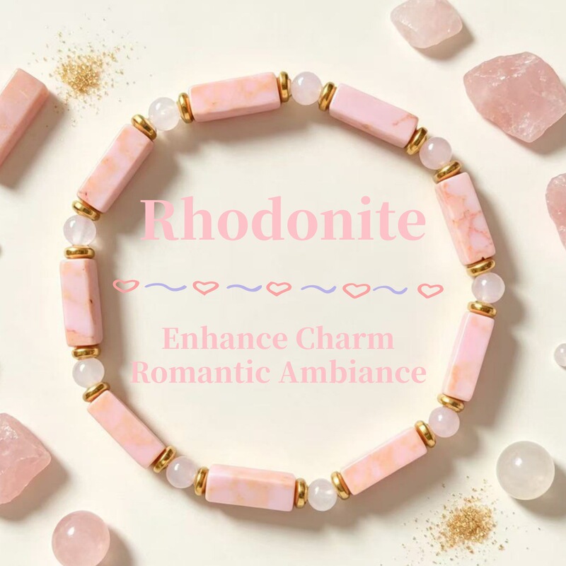 Cross-border bestseller Temu Xiyin TK popular natural stone crystal bracelet, natural red stone and rose quartz bracelet Cross-border bestseller Temu Xiyin TK popular natural stone crystal bracelet, natural red stone and rose quartz bracelet