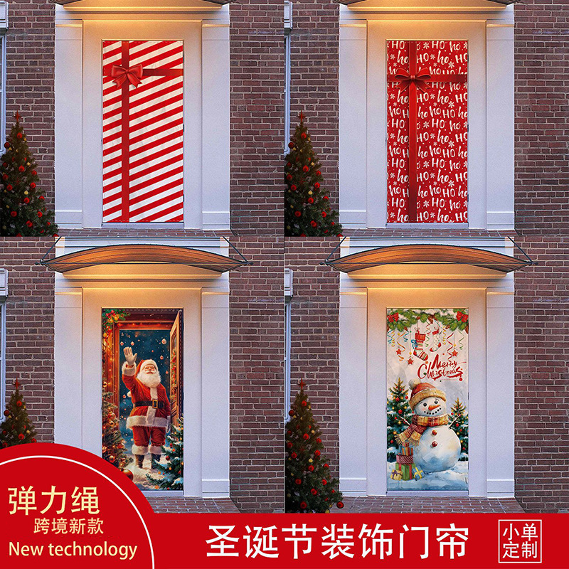 Nuevo estilo transfronterizo cubierta de puerta de Navidad colgante de puerta decoración de puerta de habitación personalizada decoración de escena festiva suministros de Navidad personalizados