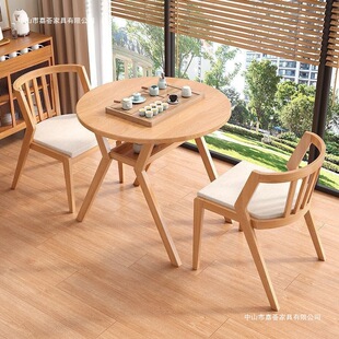 Balcony Tea Table Small Solid Wood New Home One Table and Two Chairs Combination Creative Leisure Tea Table Small Table and Chair Three-Piece Set