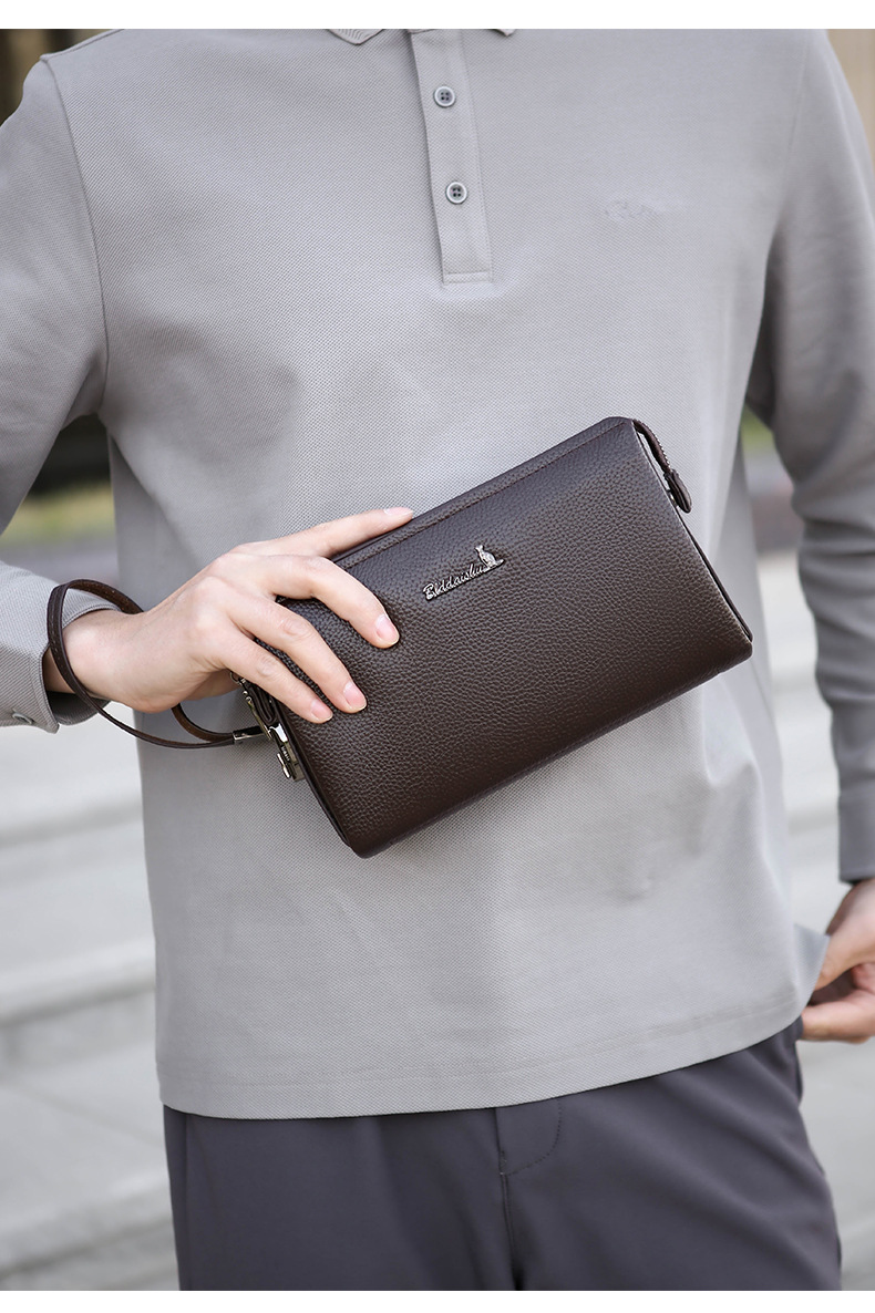 Men's Leather Handbag Large Capacity Casual Envelope Bag For Men_voghion.com