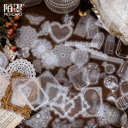 Momo PET White Ink Sticker Pack Daydream Series Creative Art Handbook Decorative Stickers 6 Choices