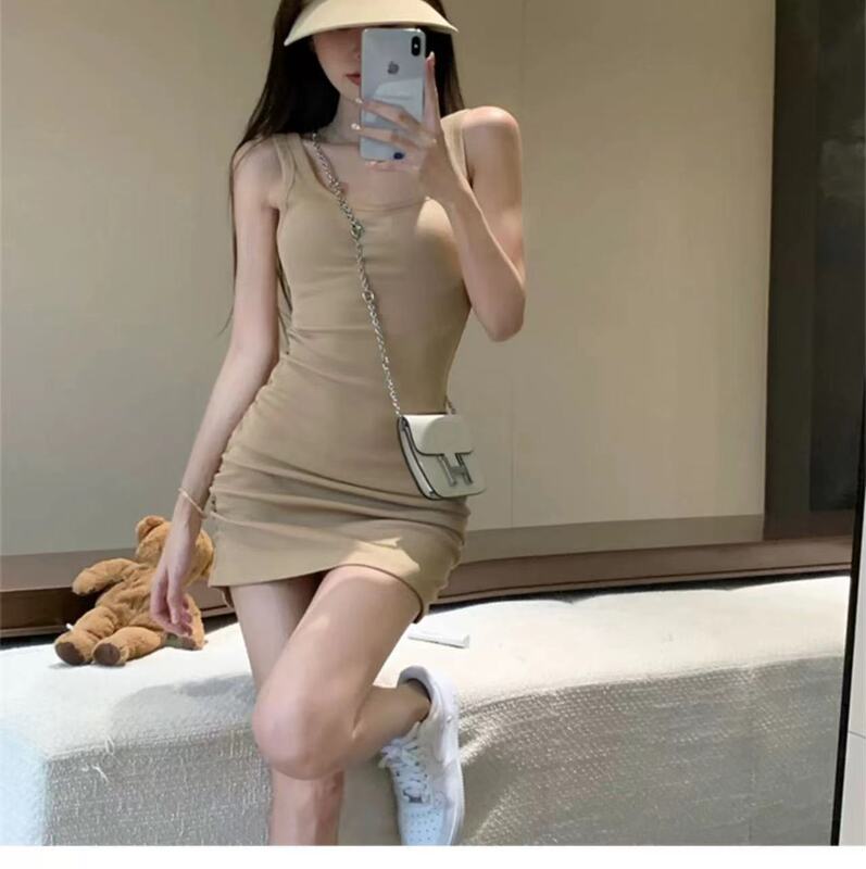 2026 Hot Girl Sleeveless Camisole Dress for Women, Summer Sexy Slim Fit Bodycon Short Dress