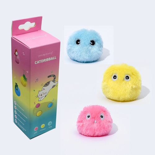 Cross-border new pet barking ball, self-pleasure cat toy ball, cat stick, catnip gravity barking ball that makes sounds