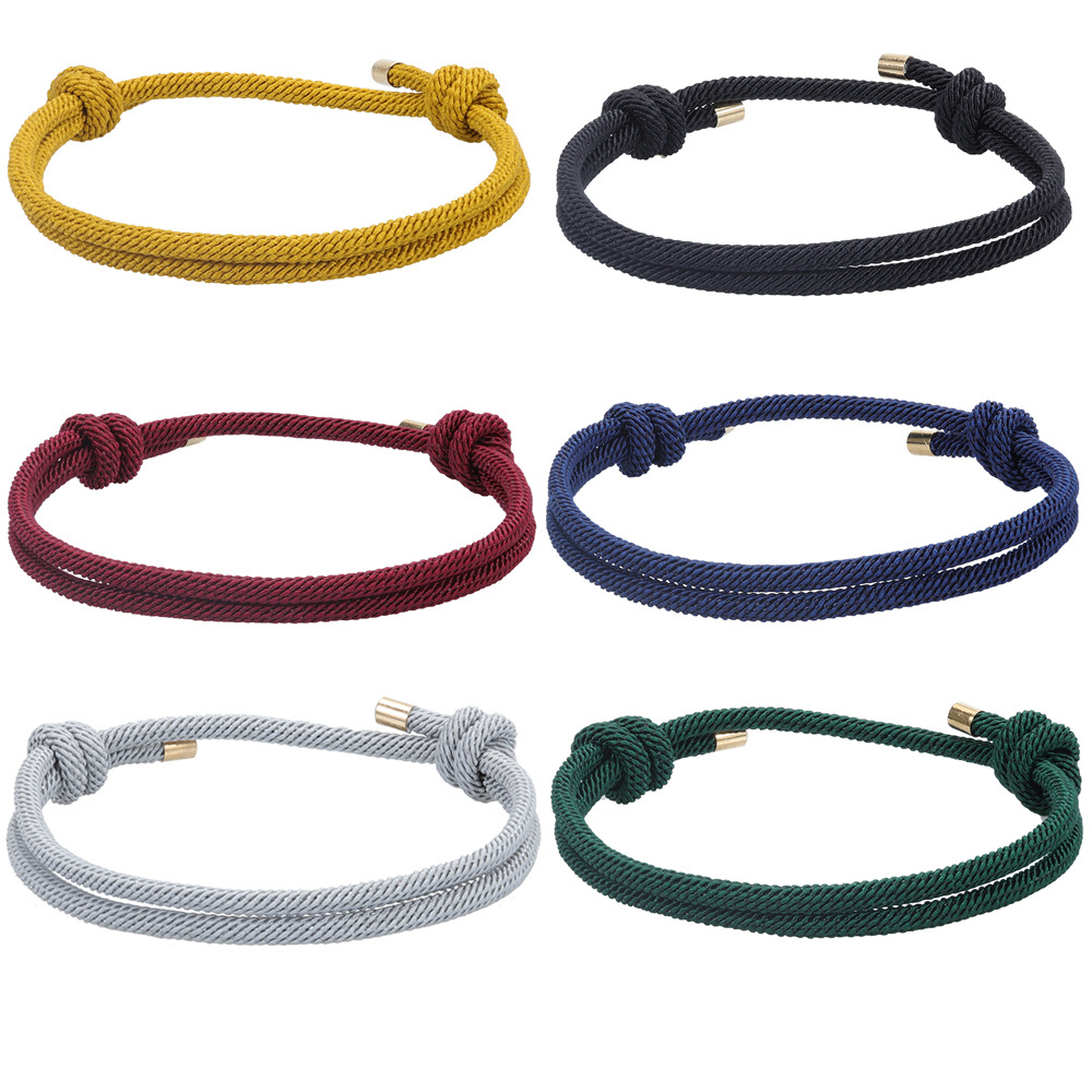 1 Piece Simple Style Solid Color rope Knitting Unisex Bracelets