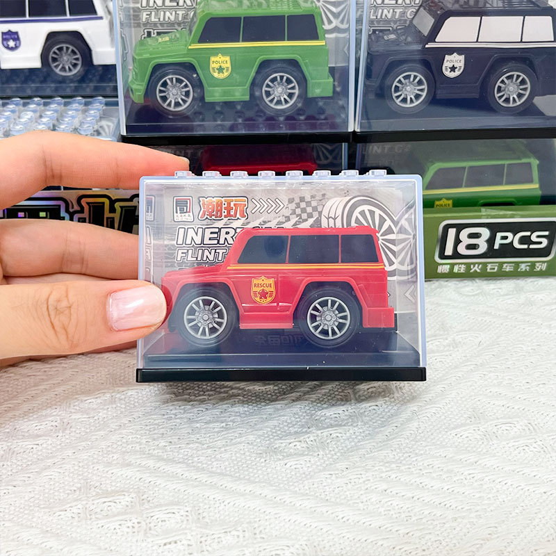 Juguetes de piedra de fuego luminosa, jeep de inercia, modelo de vehículo todoterreno, salón de juegos de la ciudad, pequeños regalos