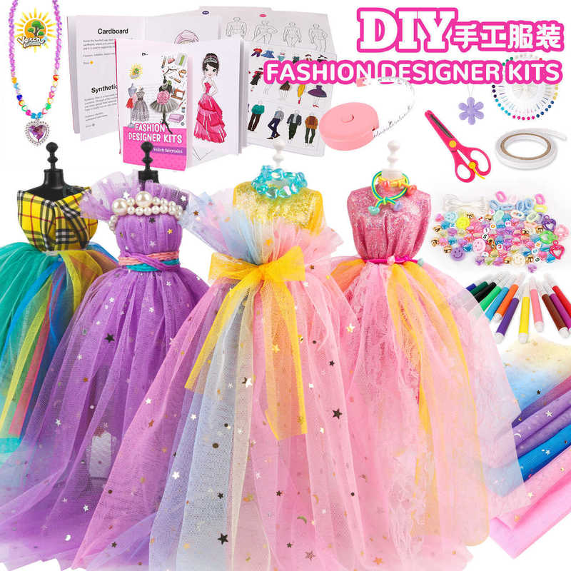 Children's DIY Handmade Clothing Clothing Cutting Girls Creative Birthday Gifts Designer Play House Toy Set
