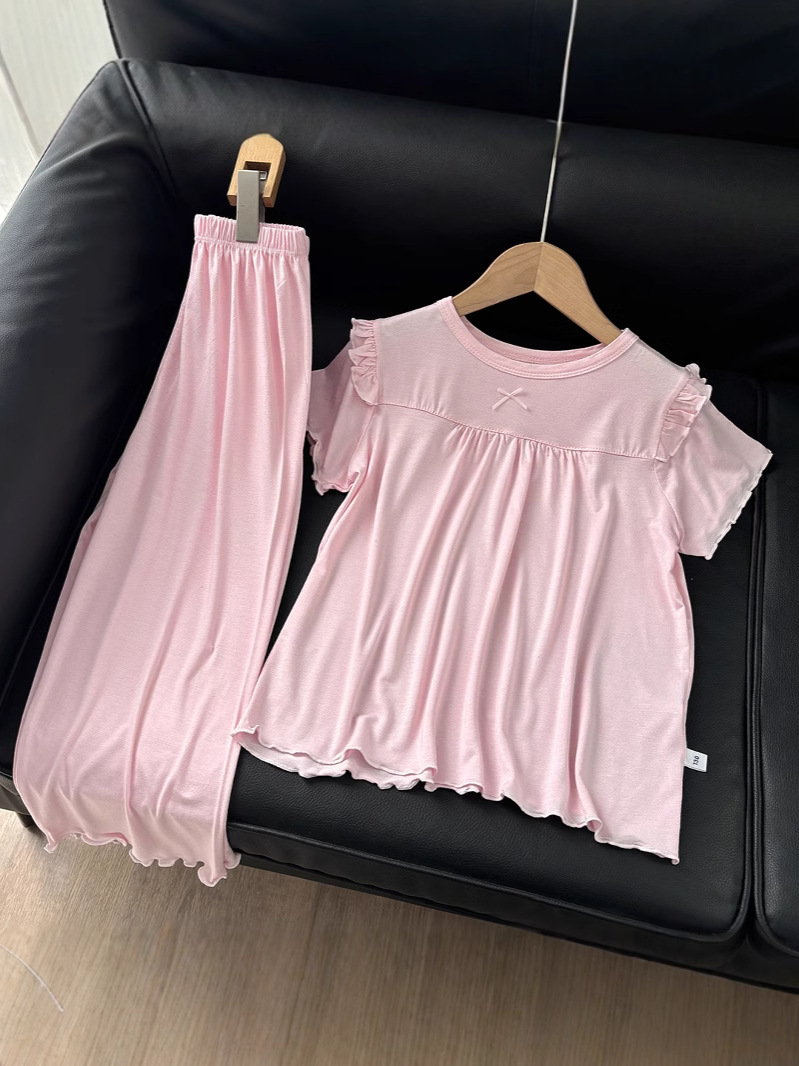 Ropa de primavera y otoño para niños, ropa de aire acondicionado de verano, niñas coreanas sueltas pijamas de manga larga