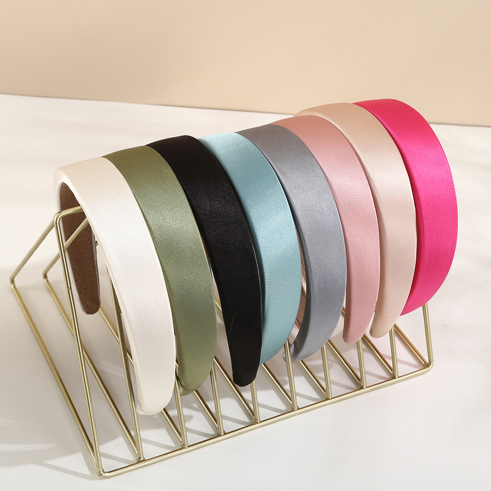 日韓新款純色簡約布藝發箍 網紅同款綢面編織髮飾 小眾高顱頂發箍