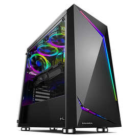 撒哈拉 神光7号 电脑机箱台式机全侧透大板ATX主机箱水冷游戏外壳