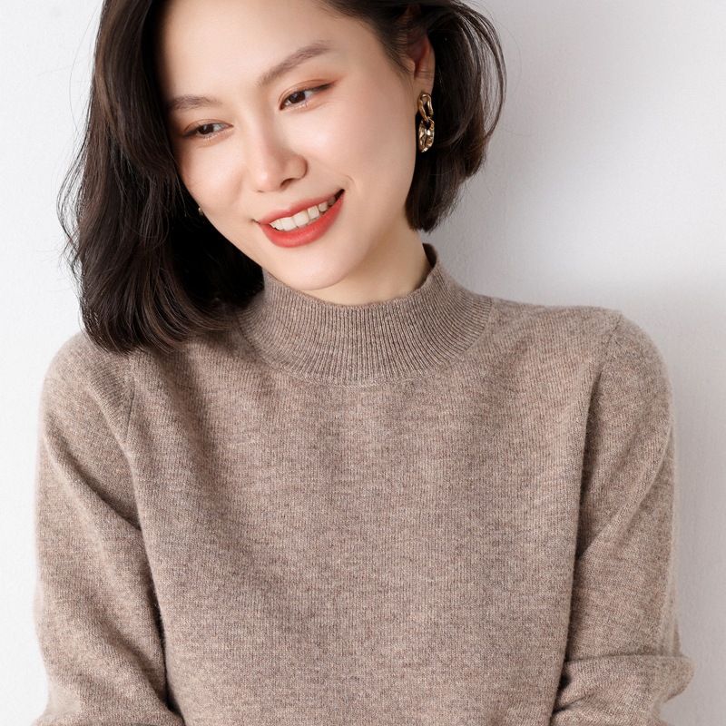 Woolen sweater, short knitted set, high collar, oversize