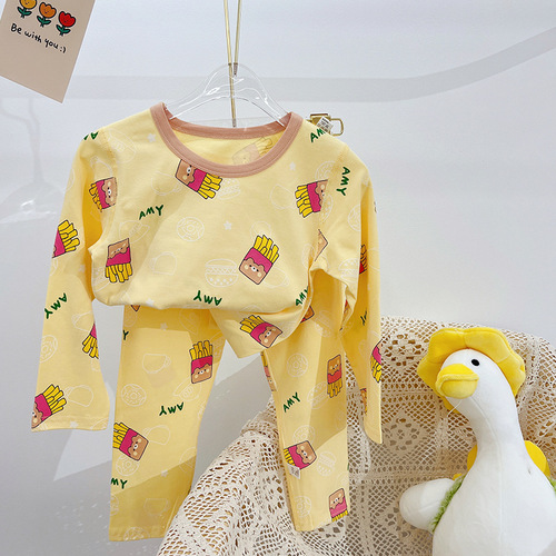 Small size one piece dropshipping children's Lycra suit boneless ginger underwear two pieces long sleeve boys and girls manufacturer wholesale