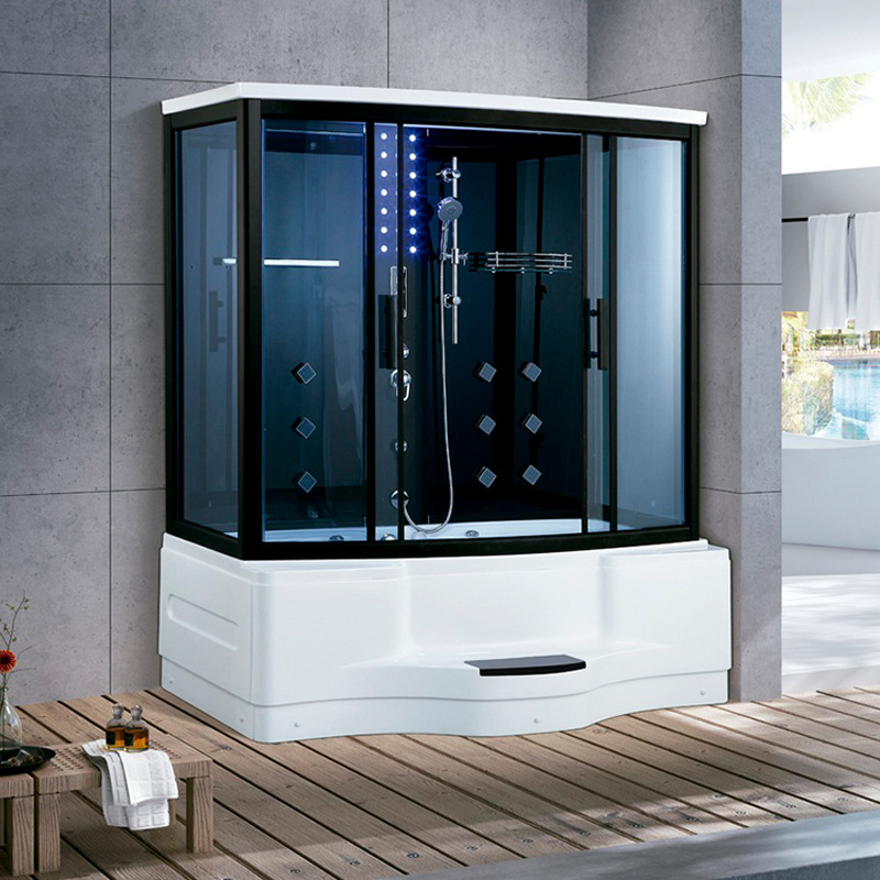 1,4/1,8 sala de vapor baño completo partición de vidrio baño con bañera integrado baño hogar