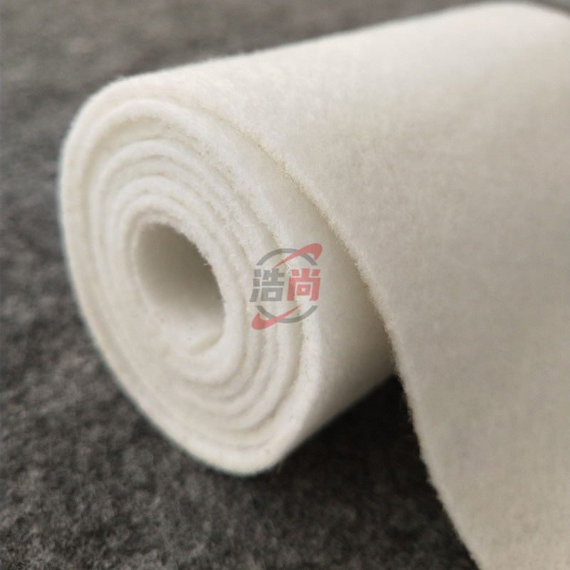 白色针扎棉2毫米中硬度毛毡布柔道服腰带内衬用涤纶不织布毛粘卷