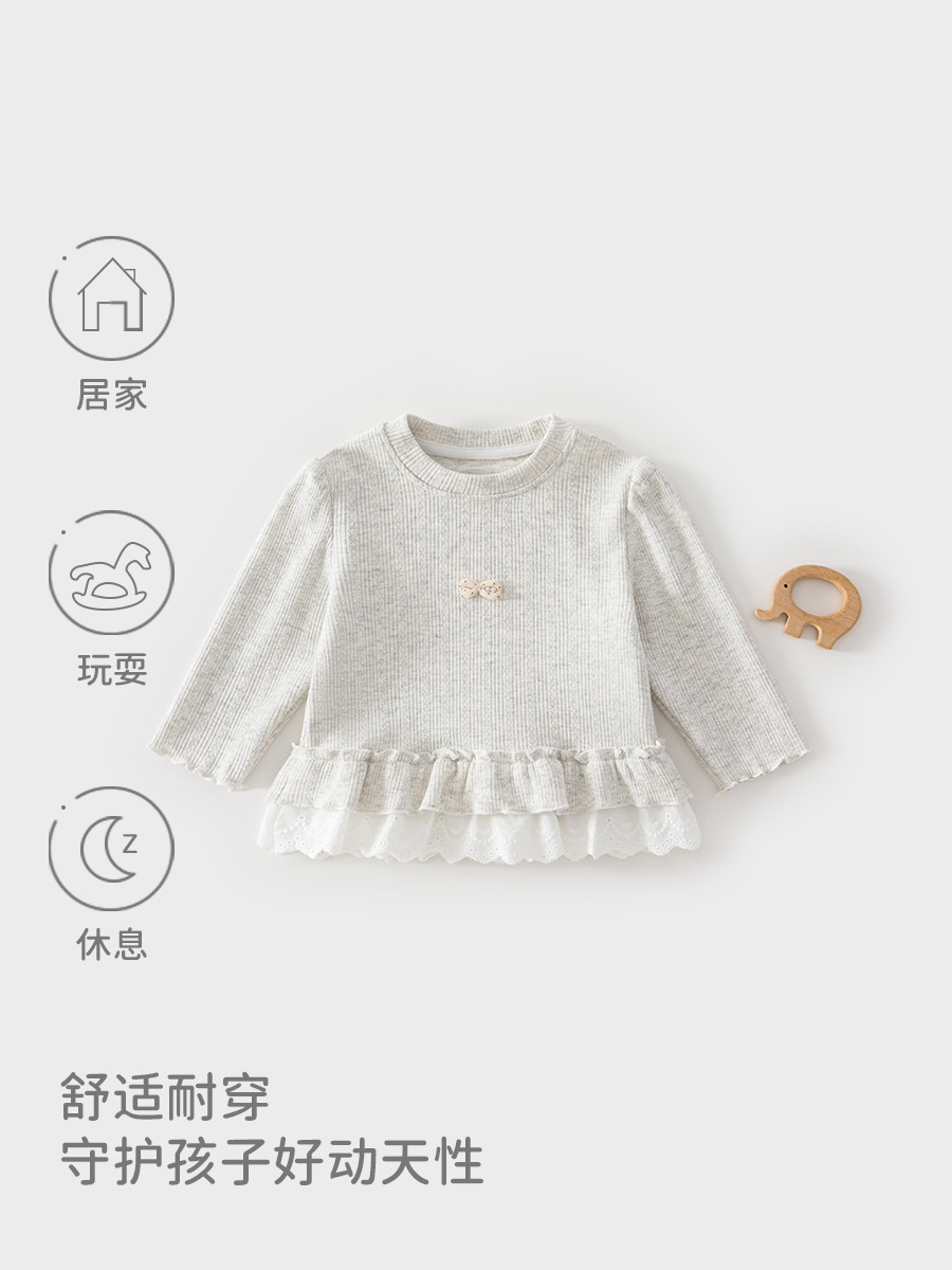 Camiseta de mangas largas de niñas primavera y otoño 2026 nuevo estilo extranjero chaqueta infantil ropa princesa ropa de primavera camiseta