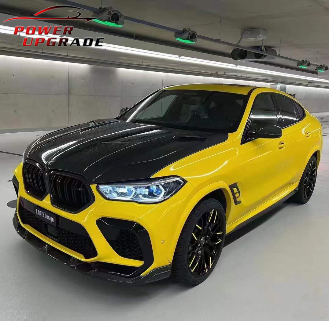Suitable for BMW X6M F96 front lip modification part LD model carbon fiber front spoiler front bumper lip decoration