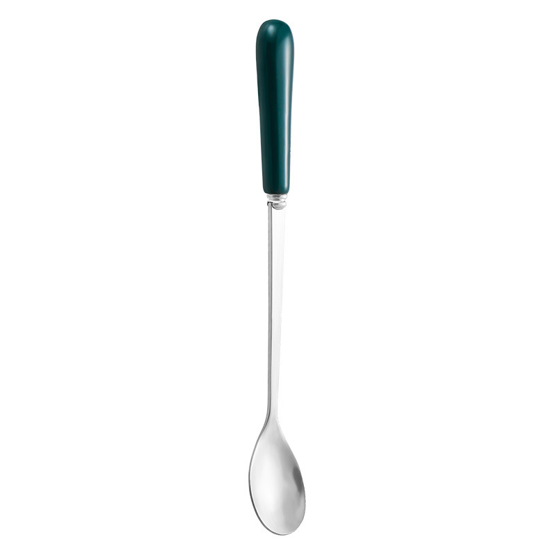 Chaozhou Ceramic Cup Stainless Steel Tableware Set 17.5cm Ice Stirring Dessert Coffee Spoon_voghion.com
