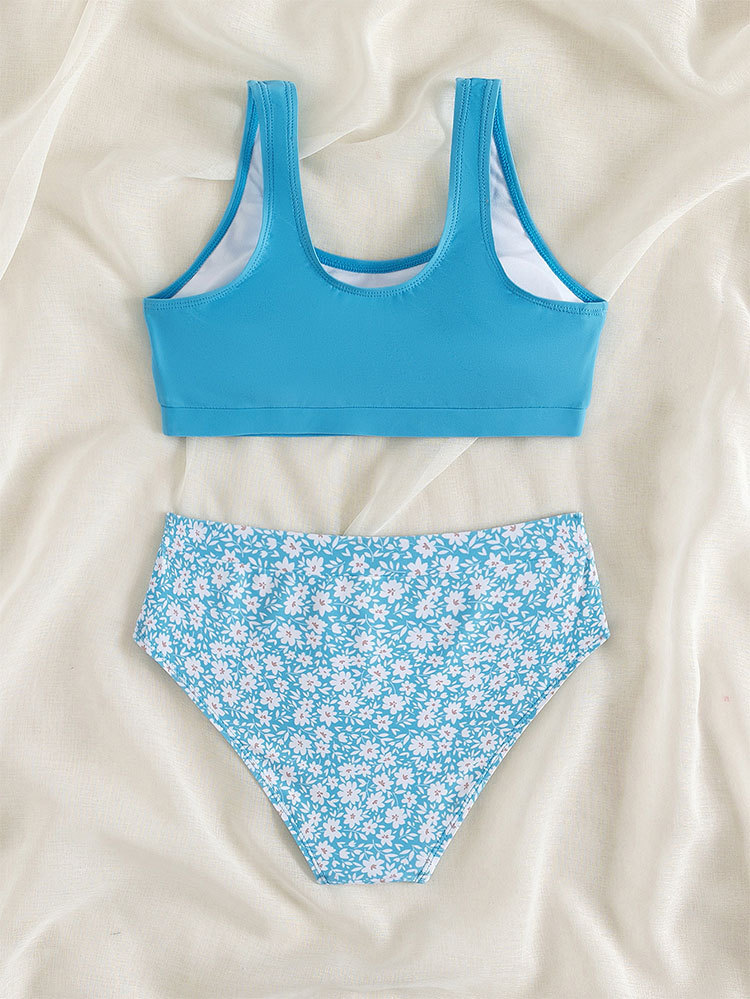 Filles Petites Fleurs Couleur Unie Haut Court Vêtements De Wimwear Personnalisés display picture 9