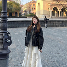 秋季新款复古黑色pu皮衣外套女短款小个子百搭港风机车通勤小众新