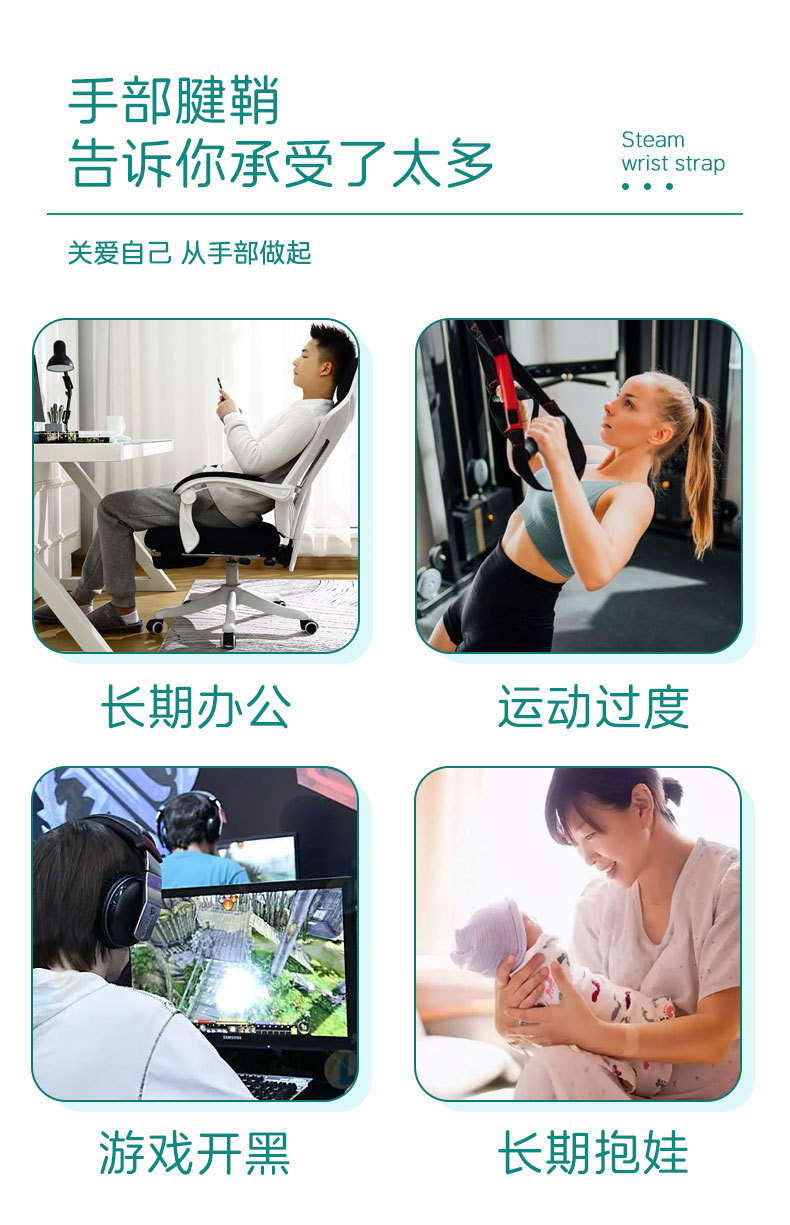 Steam Wrist Wrap Herbal Self Heating Moxa Warm Compress for Wrist and Ankle Support specifications