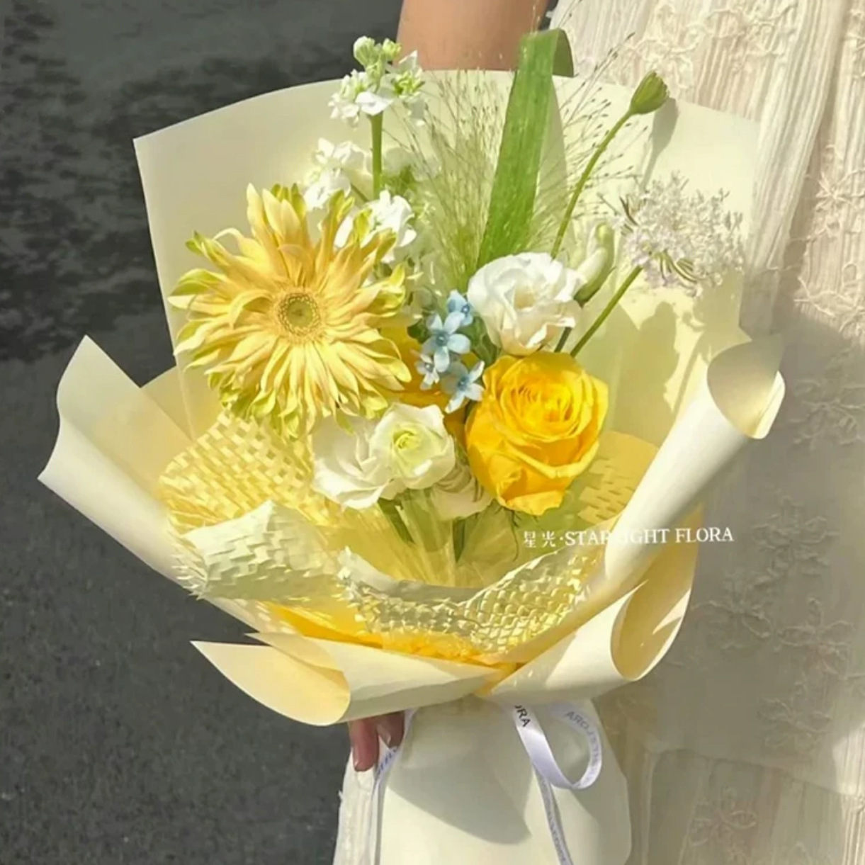 LiZhiRan nuevo engrosado color sólido impermeable papel de embalaje de flores 7.5 rollo de papel de flores