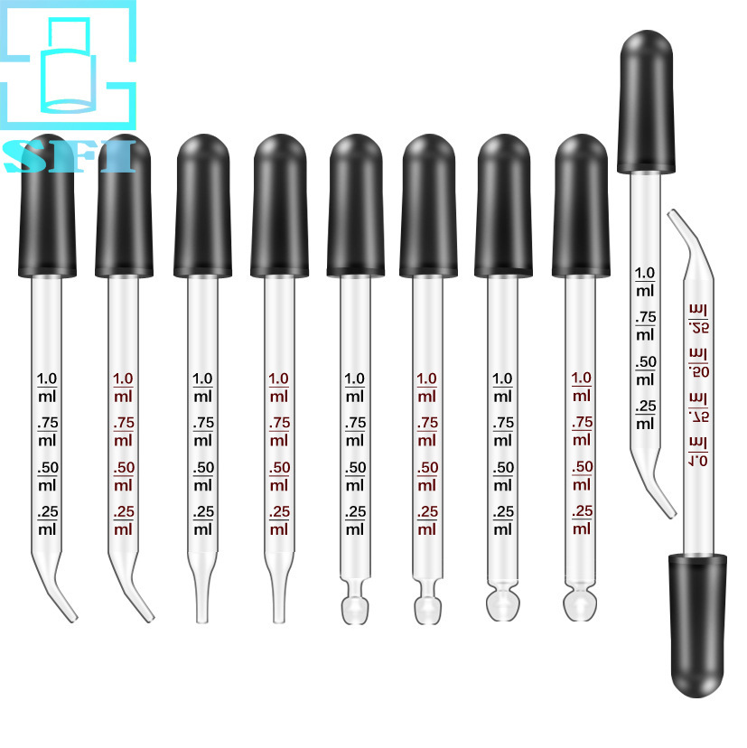 Impresión a mano 7MM cabeza redonda cabeza recta gotero de aceite esencial gotero de vidrio gotero de impresión gotero gotero de punta de goma gotero