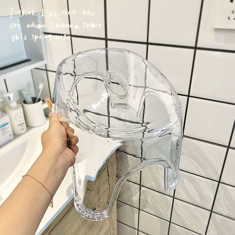 Taburetes transparentes taburetes pequeños taburetes de oficina en el hogar para pisar taburetes antideslizantes taburetes de baño de cambio de zapatos Zhigao Round
