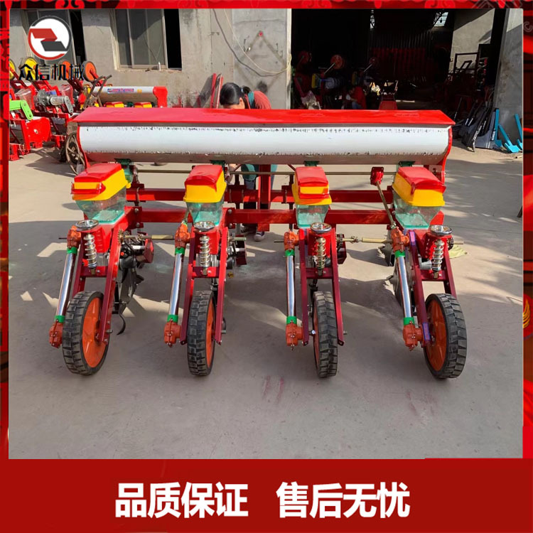 四轮拖拉机悬挂式手推式2行3行悬浮式免耕花生大豆玉米播种点播机