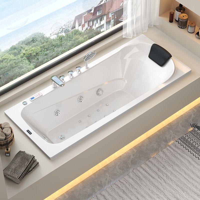 Embedded Bathtub for Home Use, Hotel, and Guesthouse, Adult Embedded Massage Thermostatic Whirlpool Bathtub for Small Apartments
